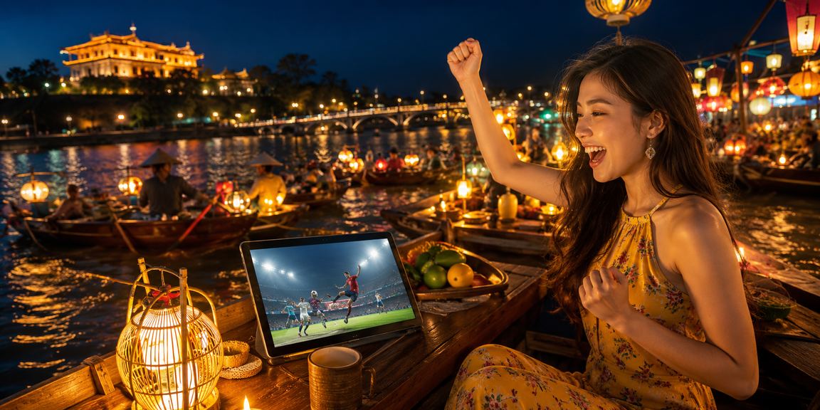 Không khí giải trí sôi động tại chợ đêm Huế với người dùng tham gia cá cược trực tuyến
