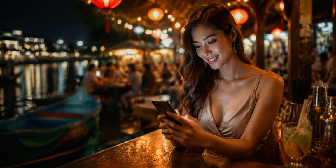 Người chơi bài tại chợ đêm Mui Né kết hợp xem khuyến mãi casino trực tuyến